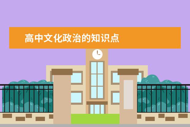 高中文化政治的知識點