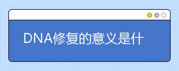 DNA修復(fù)的意義是什么