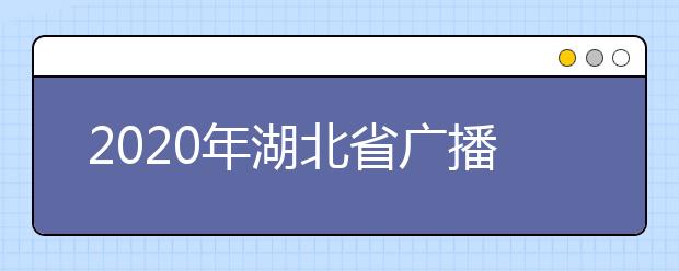 2020年湖北省廣播電視編導專業統考報考須知