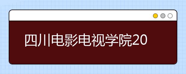 四川電影電視學院2020年藝術類專業錄取規則