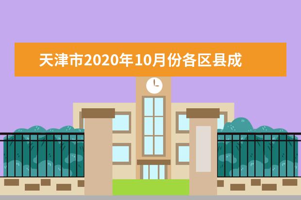天津市2020年10月份各區縣成人自考報考政策聯系方式
