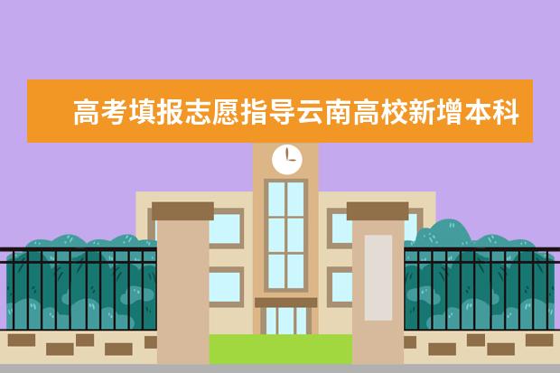 高考填報志愿指導云南高校新增本科專業名單