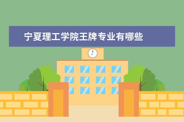 寧夏理工學院王牌專業有哪些