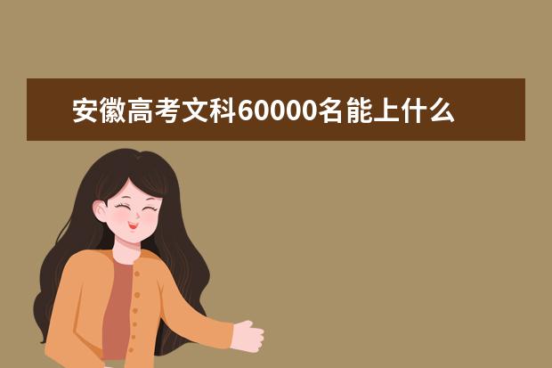 安徽高考文科60000名能上什么大學